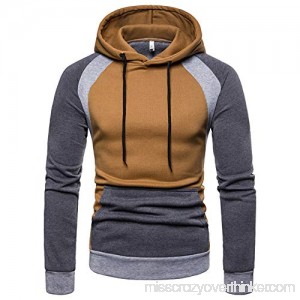 AMOFINY Men's Tops Autumn Winter Raglan Long Sleeve Hoodie Pullover Sweatshirt Top Blouse Khaki B07P5XTJ7T